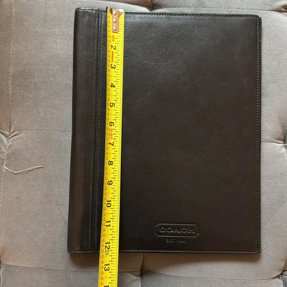 Coach Black Leather Padfolio Folder